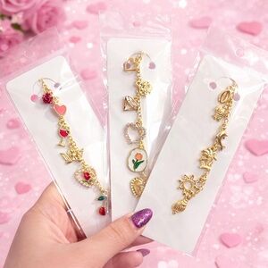 Handmade Gold Purse Charms with Colorful Accents